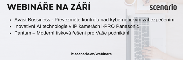 Posíláme přehled našich webinářů na druhou polovinu září - Avast, AI v kamerách a tisk s Pantum!