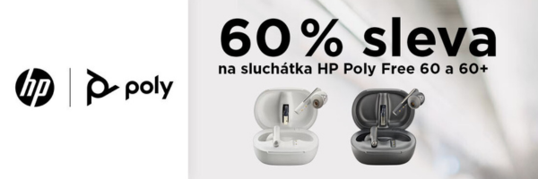 Až 60% sleva na bezdrátová sluchátka HP Poly Voyager Free 60 a 60+